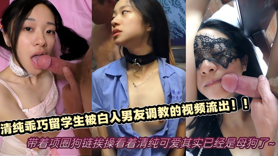 清纯乖巧留学生被白人男友调教的视频流出！！带着项圈狗链挨操看着清纯可爱，其实已经是母狗了